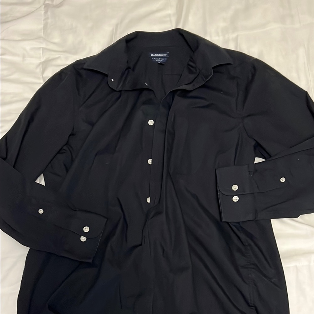 Croft and Barrow Black Dress Shirt Classic Collar Long Sleeves